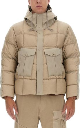 Ten c Grey Quilted Hood Jacket
