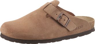 Rohde Pantoffel ROHDE ALBA, Damen, Gr. 35, braun (camelfarben), Veloursleder, Schuhe Pantoffel, Schlappen, Hausschuh mit leichter Laufsohle in Weite G