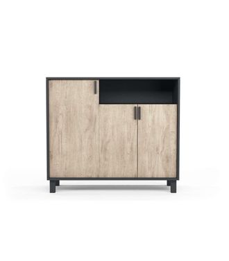 HERDASA Herdasa - Recibidor Zapatero 3 Puertas Modelo 520 Acabado Grafito/roble Claro. 88 Cm (alto) X 100 Cm (ancho) X 37 Cm (prof.)