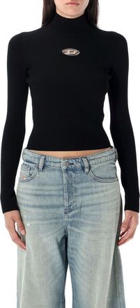 Diesel M-Valari-Tn Cropped Ribbed Knit Top