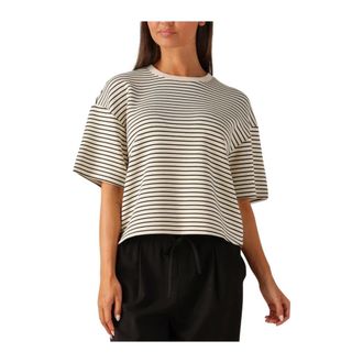 Moss Copenhagen Tops, Dames, Veelkleurig, S/M, Grijze Sweatshirt voor Casual Chic Stijl