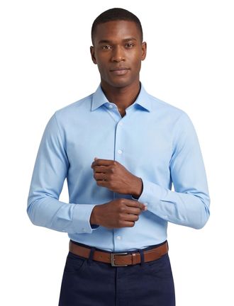 Olymp overhemd lichtblauw effen polyamide super slim fit