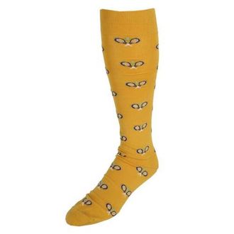 Trafalgar Store See You At The Club Racquet Ball Over The Calf Novelty Dress Sock in Yolk Yellow at Nordstrom