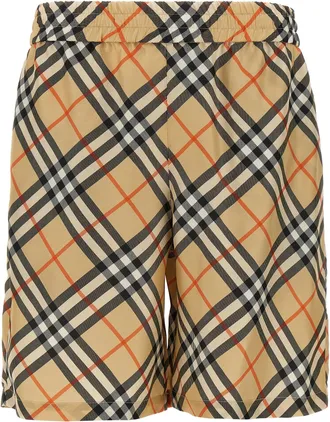 Burberry Check Silk Bermuda Shorts