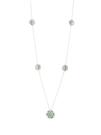 Officina Bernardi Collana in oro bianco 18kt con smeraldo - Argento