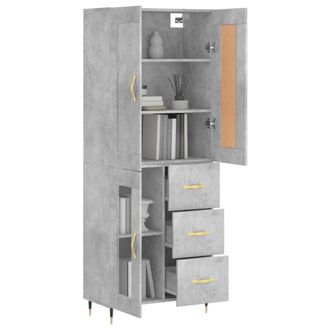 Berkfield Home Highboard Concrete Grey 69.5x34x180 cm Engineered Wood