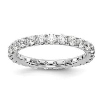 Diamond2Deal 14k White Gold Lab Grown Diamond Eternity Wedding Band Ring 1.5Ct Clarity- VS Color- D-E