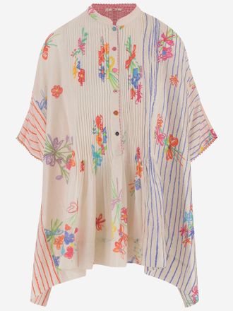 P&eacute;ro Hemd aus Seide und Baumwolle mit Blumenmuster