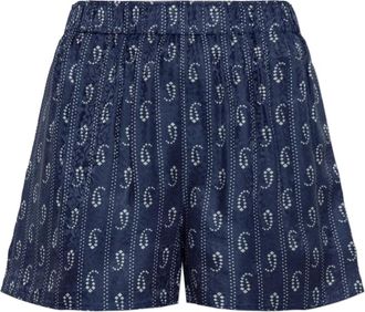 Tory Burch Korte Broeken, Dames, Blauw, XS, Camp Short