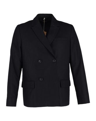 A.P.C. Pre-owned Womens Double-Breasted Blazer in Navy Blue Wool - Size Large