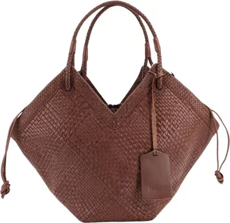 Ibeliv Borsa Tote Grande Trinity in Pelle Intrecciata - - Bags - Donna - Marrone - ONE SIZE