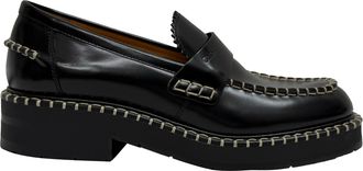 Chlo&eacute; Pre-owned Womens Chlo&eacute; Noua Whipstitched Loafers in Black Leather - Size 39.5 EU/IT