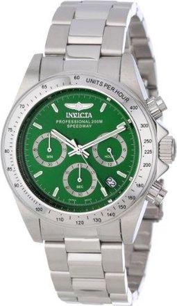 Invicta Speedway Chronograph Green Dial Stainless Steel Mens Watch 14384