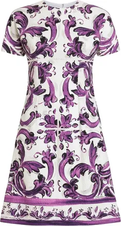 Dolce & Gabbana Abito Corto Con Stampa-Donna