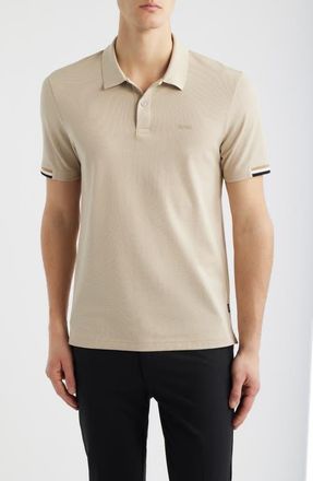 BOSS Parlay 147 Cotton Polo in Open Beige at Nordstrom, Size Xx-Large