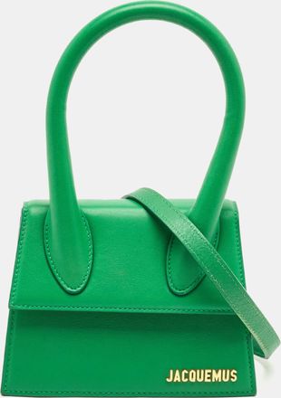 Jacquemus Green Leather Le Chiquito Moyen Top Handle Bag