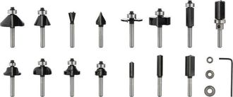 Bosch Router bit sets PRO Router Bit Mixed Set Shank 6 mm 15 pcs 2607017471