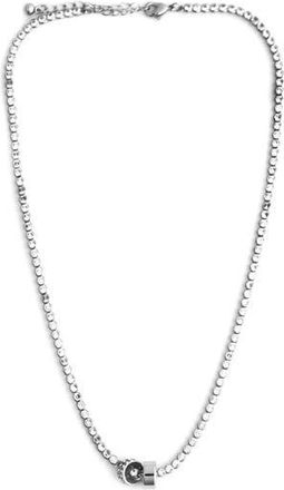 Panacea Cubic Zirconia Rondelle Charm Tennis Necklace in Silver at Nordstrom Rack
