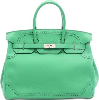 Herm&egrave;s Borsa tote Birkin 35 2015 - Verde