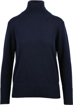 Alpha Studio Midnight Blue Turtleneck Sweater with Ribbed Details