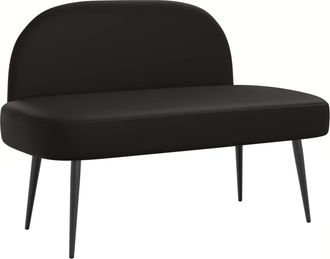 vidaXL Banco Tapizado Con Respaldo Negro 110 X 60 X 76 Cm Vidaxl