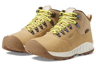 Keen NXIS Explorer Mid Waterproof Womens Shoes Safari/Birch : 10.5 B - Medium, Textile/Leather