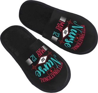 Generic House Slipper International Nurse Day May 12 Fluffy Womens Slippers Comfortable Soft Hotel Slippers Winter Travel L