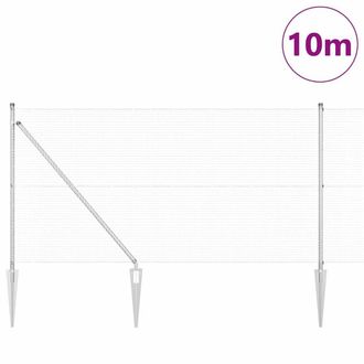 Berkfield Home Modern Fence Post Set 10 x 1 m Set of 2 Galvanised Steel 10 x 1 meters in Silver