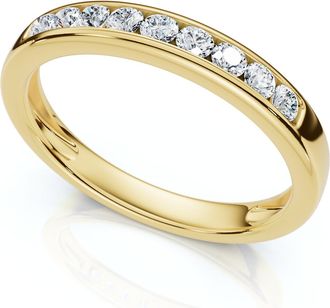 Pompeii3 1/4Ct Diamond Channel Set Wedding Stackable Band 14k Gold or Platinum Lab Grown