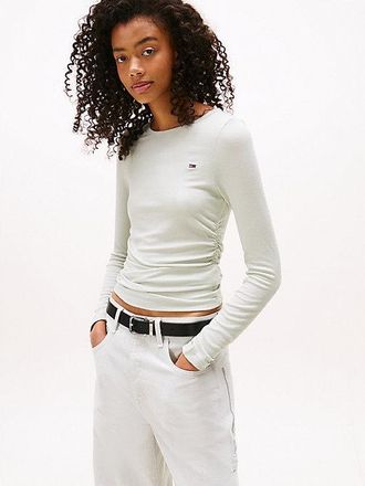 Tommy Hilfiger Slim Ruched Long Sleeve Top