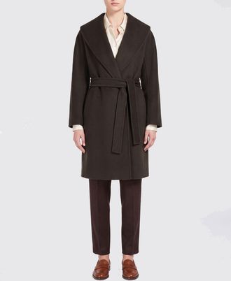Max Mara S Max Mara Cappotto a vestaglia in lana vergine con cintura