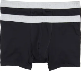 Hanro Cotton Essentials 2-Pack Cotton Boxer Briefs in Black at Nordstrom, Size Xx-Large