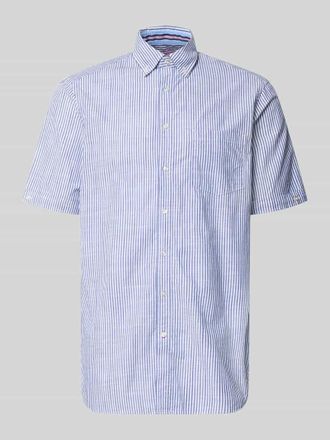 Christian Berg Regular Fit Freizeithemd mit Brusttasche in Royal, Gr&ouml;&szlig;e 3XL