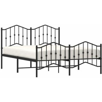 vidaXL Estructura Cama Sin Colch&oacute;n Con Estribo Metal Negro 150x200 Cm Vidaxl