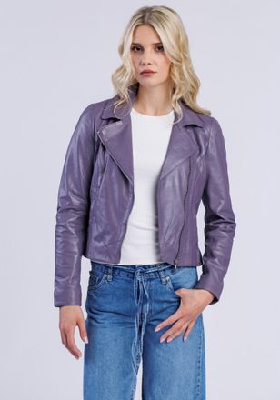Freaky Nation Lederjacke FREAKY NATION Lederjacke-FN, Damen, Gr. M (38), lila, Oberstoff: 100% Leder; Futter: 100% Baumwolle, normal, Jacken Lederjacke