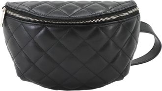 Chanel Black Leather Fanny Pack Sling Bag (Pre-Owned)