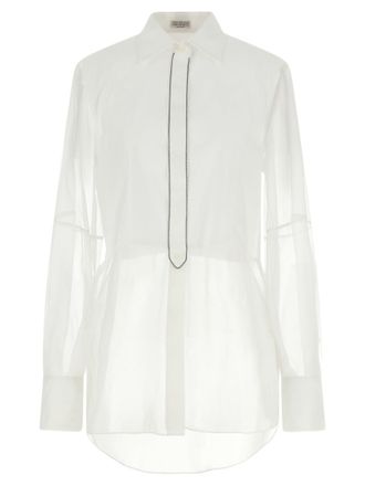Brunello Cucinelli Double Layer Shirt Shirt And Blouse White