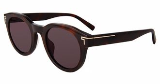 Tumi Brown Oval Unisex Sunglasses STU509 1HAV 50