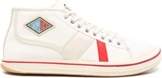 Bottega Veneta High-Top Canvas Sneakers - Heren - Sneakers - Wit - 39 EU - Schoenen