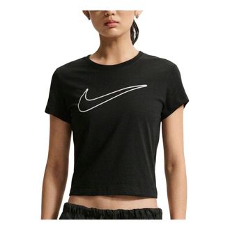 Nike (WMNS) Nike Solid Round Neck Cotton T-Shirt Asia Sizing Black HV5003-011