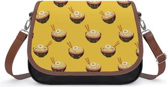 Generic Ramen Noodles Small Womens Crossbody Bags Shoulder Handbag with Adjustable Strap for Travel