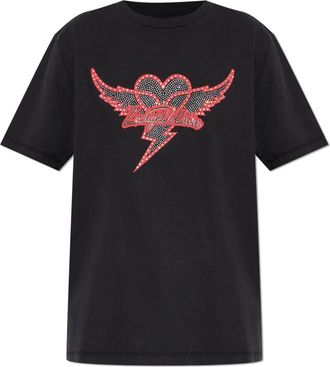 Zadig&Voltaire Edwin T-shirt - Dames - T-shirts - Zwart - M - Katoen - Tops