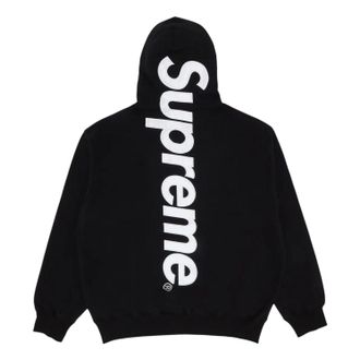 SUPREME Satin Appliqu&eacute; Hooded Sweatshirt FW24 Black FW24SW37-BLACK