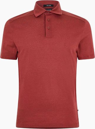 HUGO BOSS Mens Paino Polo Shirt with Button Placket - Open Brown - Size: 44