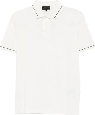 Emporio Armani White Solid Shirt Collar Polo