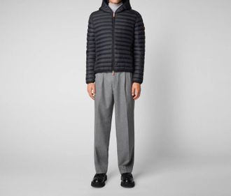 Save The Duck Mens Puffer Hoodie Coat In Black