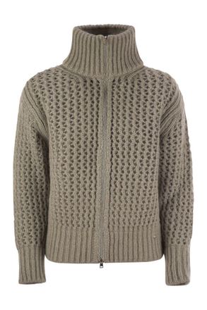 Herno Cardigan In Alpaca And Wool Yarn