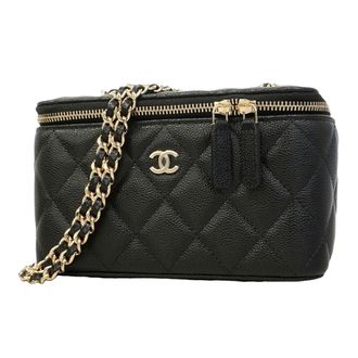 Chanel Black Grained Calfskin Vanity Bag (Pre-Owned)