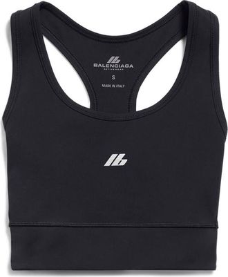 Balenciaga Black Reflective-Logo Top