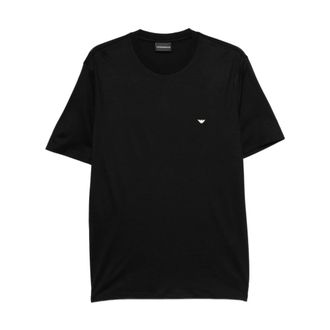 Emporio Armani T-shirt met logo-borduursel - Heren - T-shirts - Zwart - 2XL - Katoen - Tops